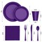 350 Count Purple Disposable Plastic Tableware Set Party Supplies Combo Pack
